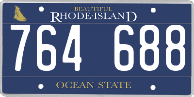 RI license plate 764688