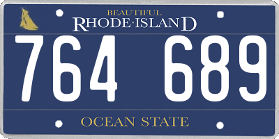 RI license plate 764689