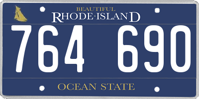 RI license plate 764690