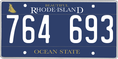 RI license plate 764693