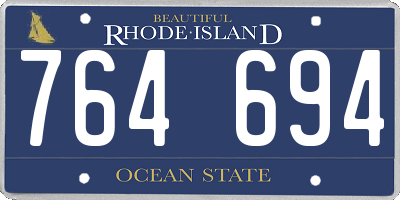 RI license plate 764694