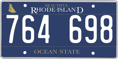 RI license plate 764698