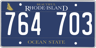 RI license plate 764703