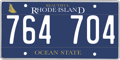 RI license plate 764704