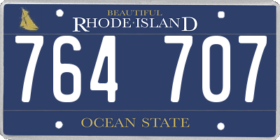RI license plate 764707