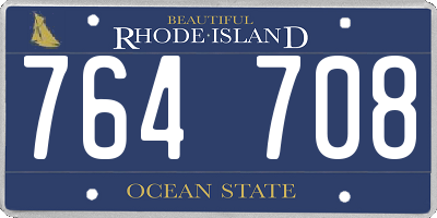 RI license plate 764708