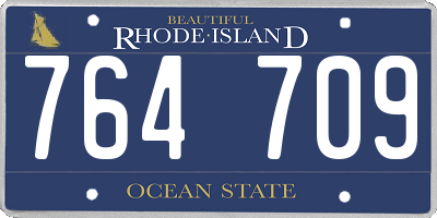 RI license plate 764709