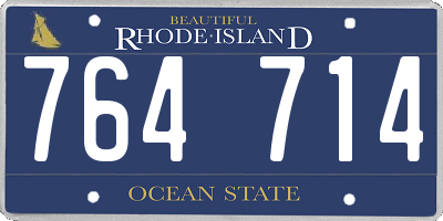 RI license plate 764714