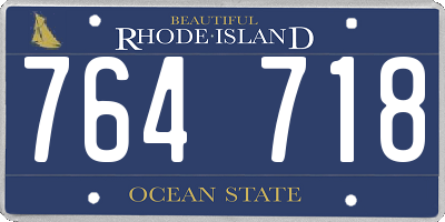 RI license plate 764718