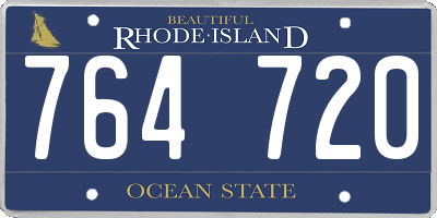 RI license plate 764720