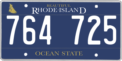 RI license plate 764725