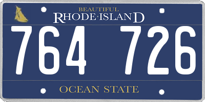 RI license plate 764726