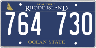 RI license plate 764730