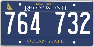 RI license plate 764732
