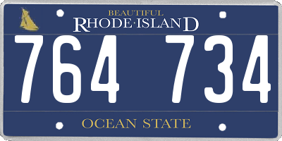 RI license plate 764734