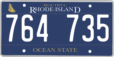 RI license plate 764735