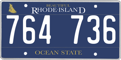 RI license plate 764736