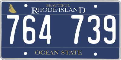 RI license plate 764739