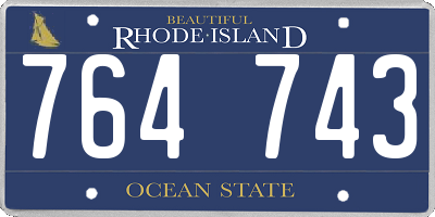 RI license plate 764743