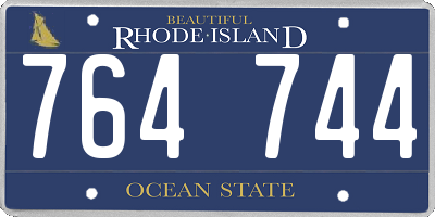 RI license plate 764744