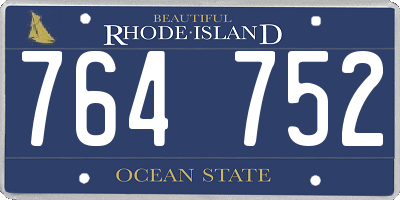 RI license plate 764752