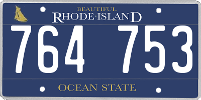 RI license plate 764753