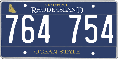 RI license plate 764754