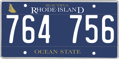 RI license plate 764756