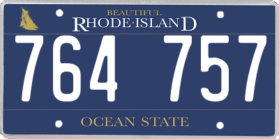 RI license plate 764757