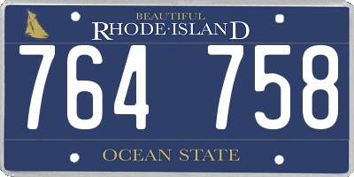 RI license plate 764758