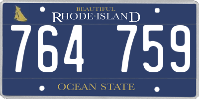 RI license plate 764759