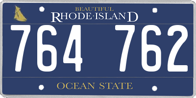 RI license plate 764762