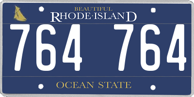 RI license plate 764764