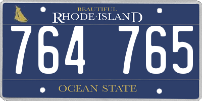 RI license plate 764765