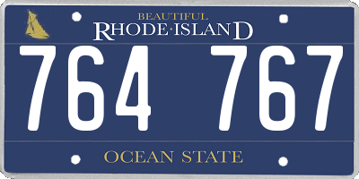RI license plate 764767