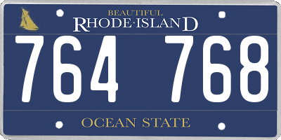RI license plate 764768