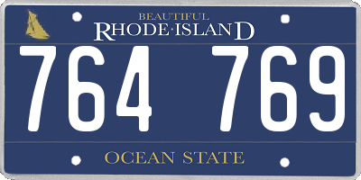 RI license plate 764769