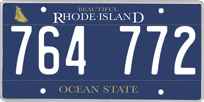 RI license plate 764772
