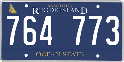 RI license plate 764773