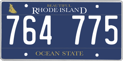 RI license plate 764775