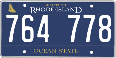 RI license plate 764778