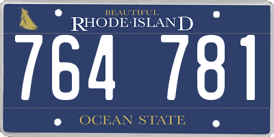 RI license plate 764781