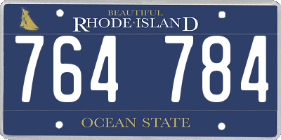 RI license plate 764784