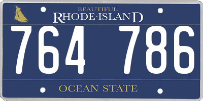 RI license plate 764786