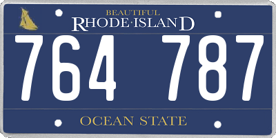 RI license plate 764787