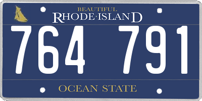 RI license plate 764791
