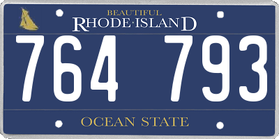 RI license plate 764793