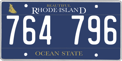 RI license plate 764796
