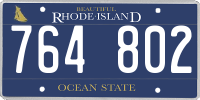 RI license plate 764802