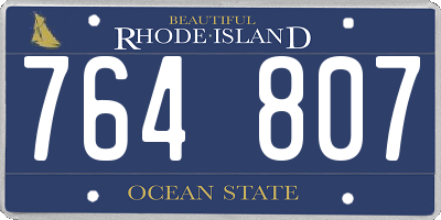 RI license plate 764807